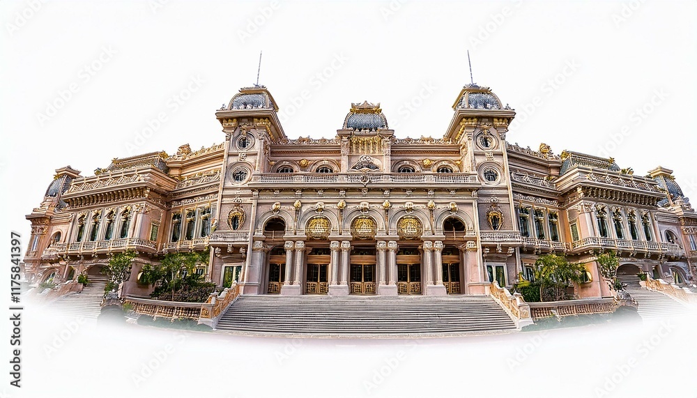 Fototapeta premium grand casino monaco monte carlo isolated on a white background