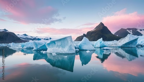 Arctic Serenity Glacial Landscape at Sunset
