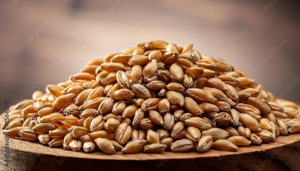 Obraz premium a close up of barley kernels ready for malting and brewing