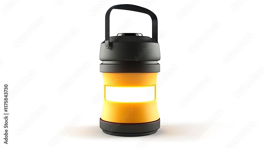 Fototapeta premium A yellow and black lantern sits on a white background