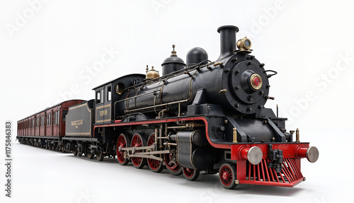 Steam locomotive with wagons stock photo