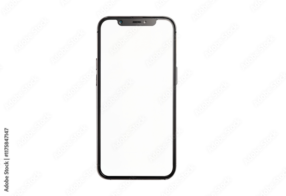 Smartphone with a blank screen on a white background Smartphone with a blank screen on a white background