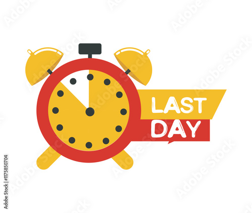 last day design alarm clock icon.flat illustration 