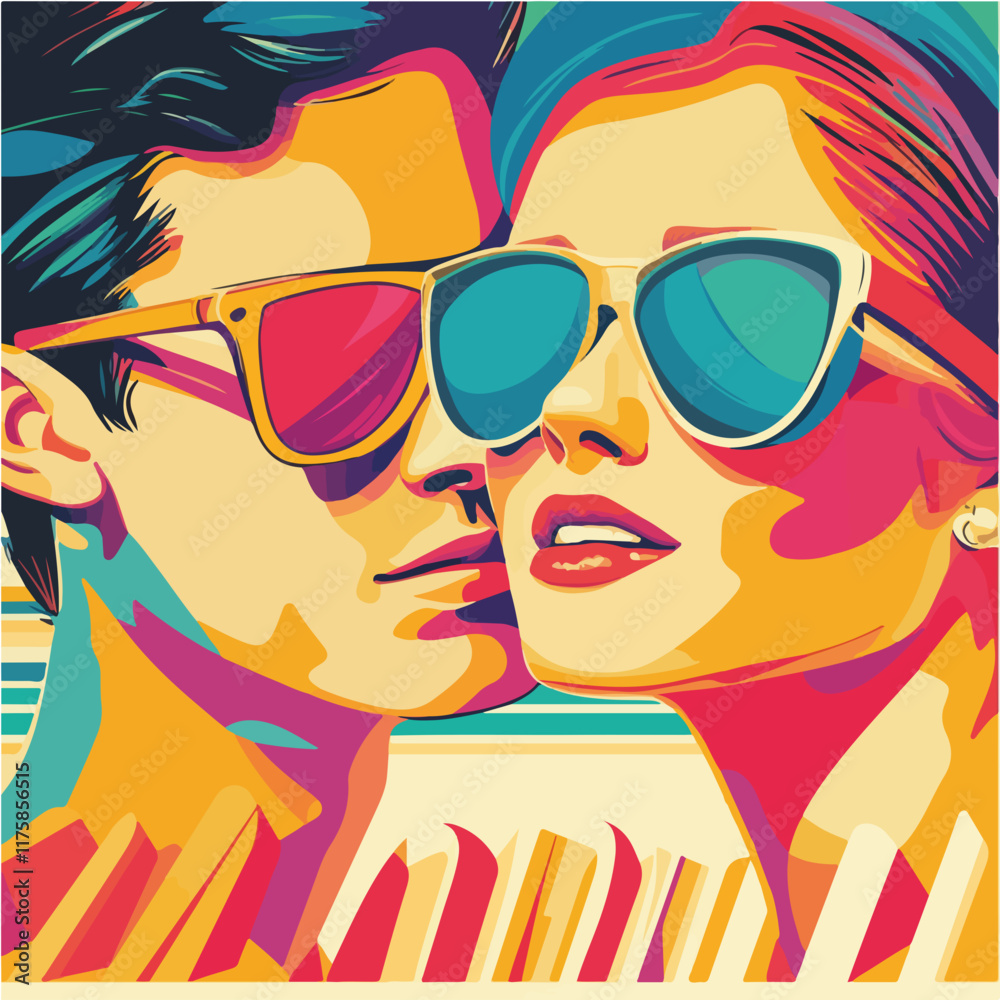 Vektorgrafik aus dem Package:  flat, retro, vintage, modern, art, zeitgeist, film, 