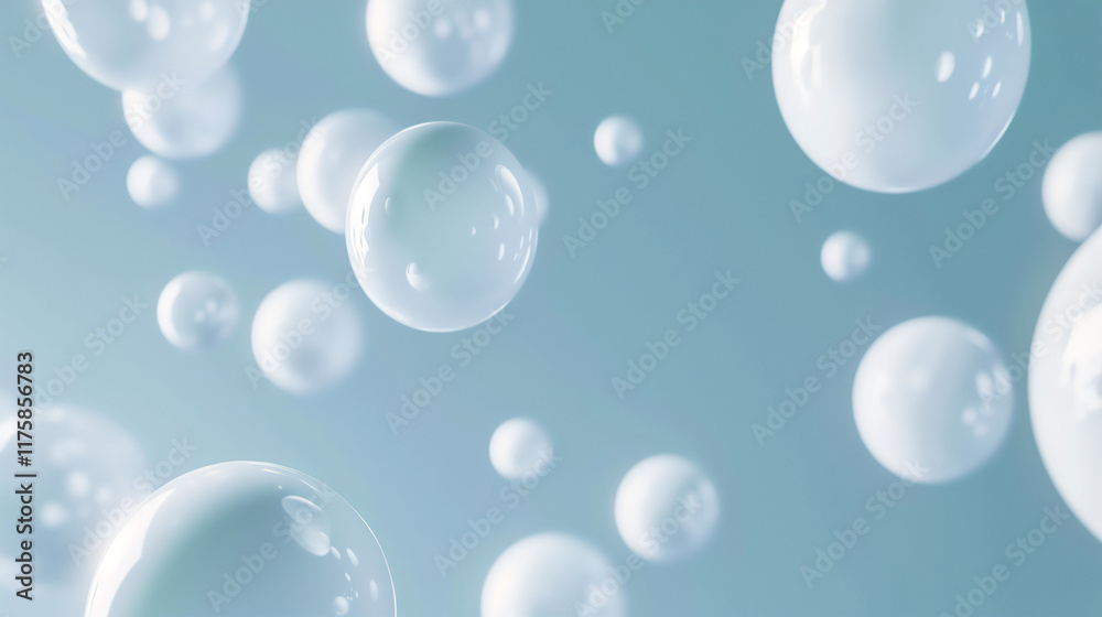 Dreamy Bubble Illustration with Floating Spheres Against Soft Blue Background for Relaxation and Creativity Themes Dreamy Bubble Illustration with Floating Spheres Against Soft Blue Background for Relaxation and Creativity Themes