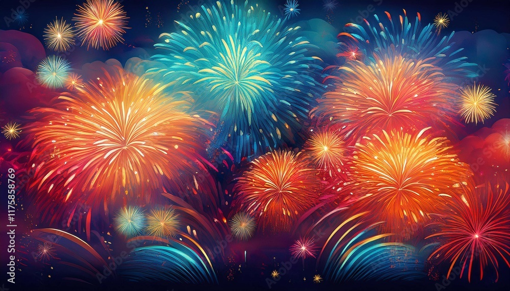 Fototapeta premium fireworks background for celebration holiday celebration concept