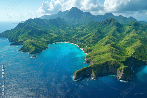 Wallpaper Mural Photo réaliste d’un archipel d’îles verdoyantes et plages de sable blanc Torontodigital.ca