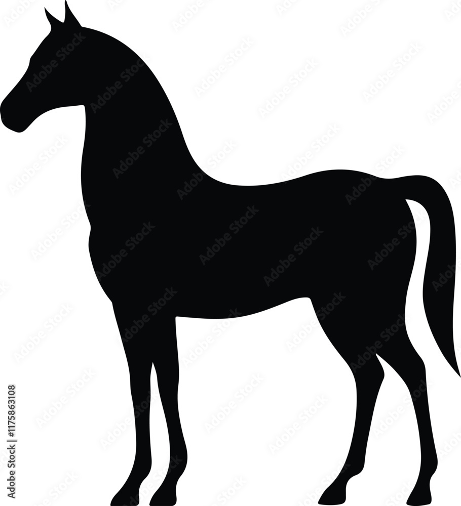 A silhouette of a running horse A silhouette of a running horse