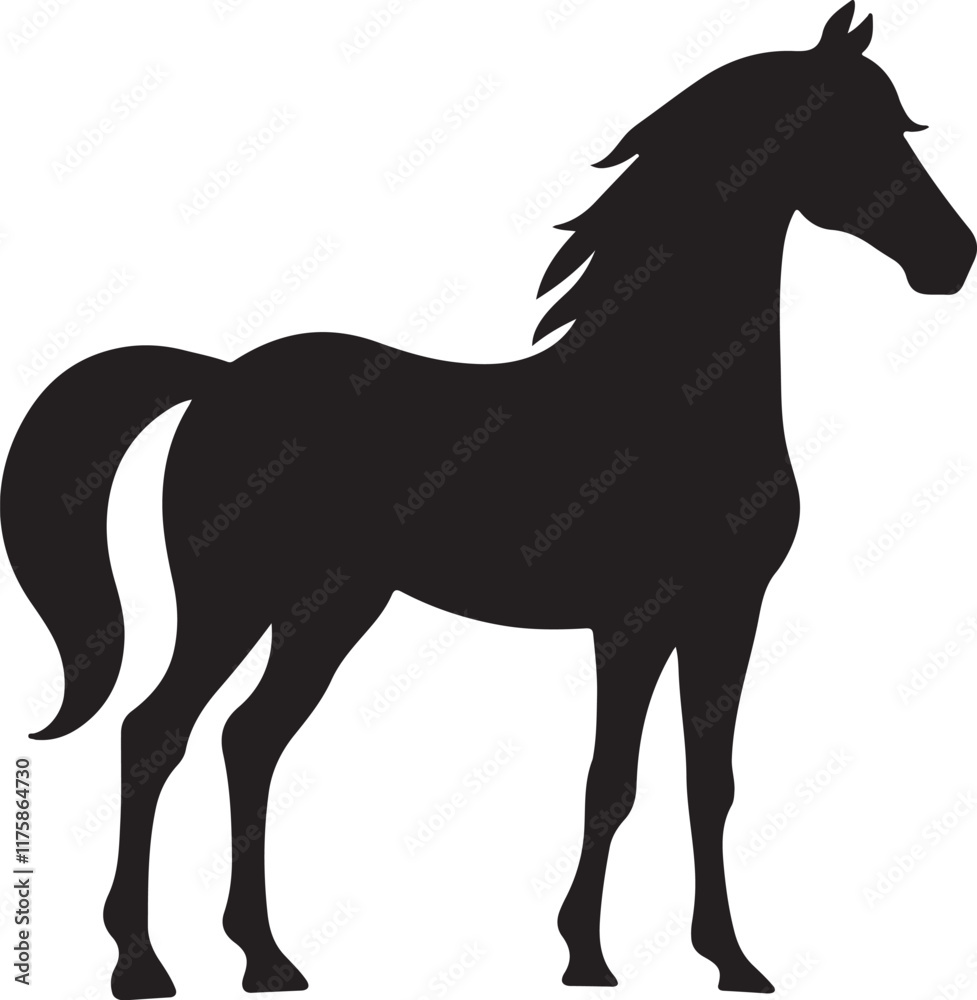 A silhouette of a running horse A silhouette of a running horse