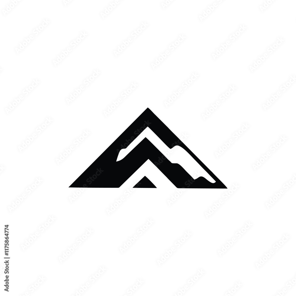 Mountain landscape in simple icon and vector design style Mountain landscape in simple icon and vector design style