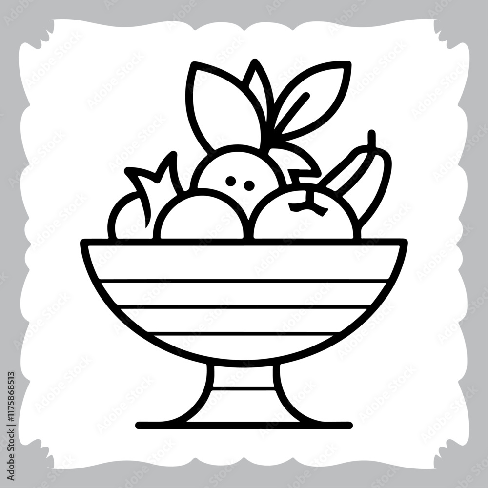 Healthy Salad Silhouette Fresh and Simple Design black colour vactor
