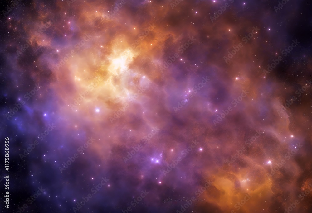 Naklejka premium textures celestial radiant canvas art nebula orange purple
