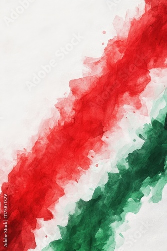 Abstract italian flag colors watercolor art for national celebration decor