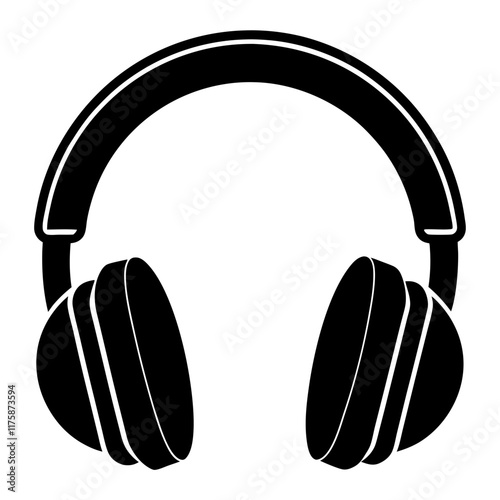 headphone black silhouette vector with white background. Electronic device,  gadgets vector 