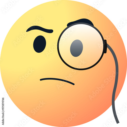 emoticon, emoji face with monocle