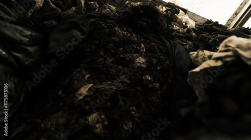 Pile of Dirty Clothes in a Storage Facility