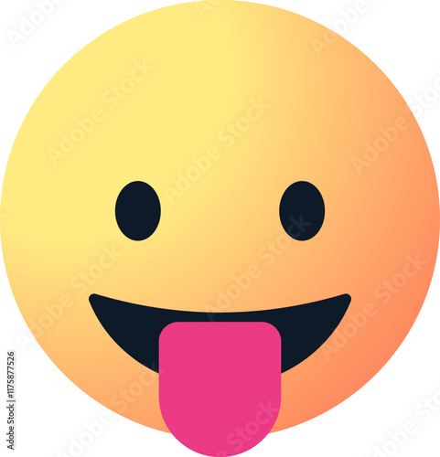 Funny emoji face emoticon with tongue out