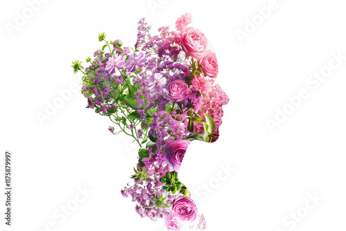 Inspirational International Womens Day greeting design, combining artistic elements and a powerful message of support and unity isolated on transparent background photo