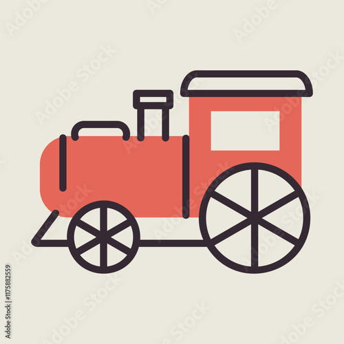 Vintage steam locomotive vector icon