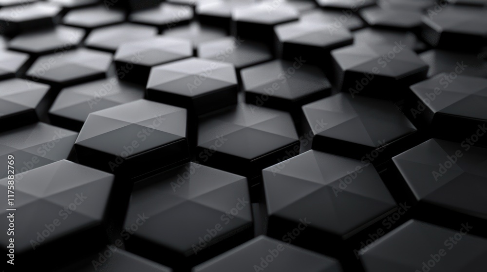 Abstract Black Hexagonal Pattern Background Abstract Black Hexagonal Pattern Background