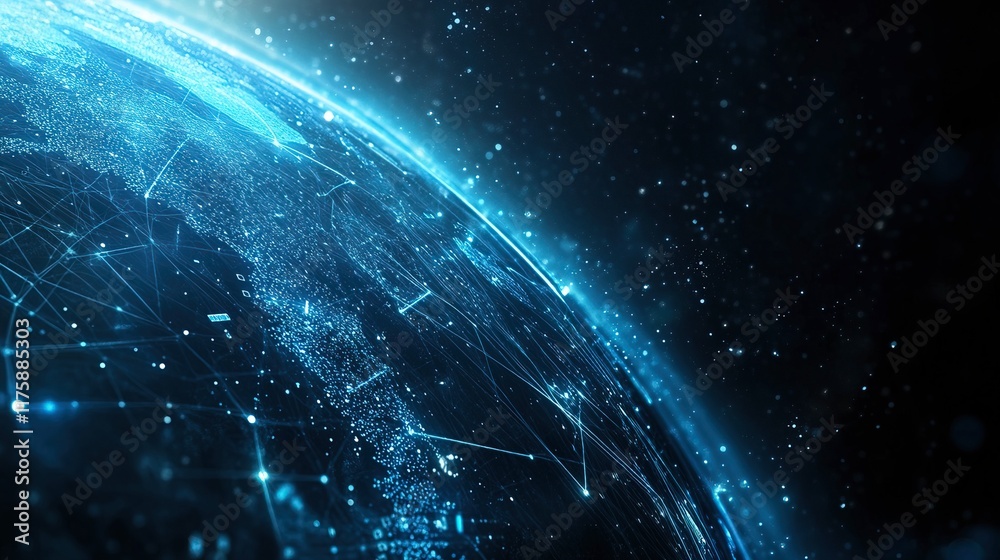 Fototapeta premium visual world technology comunnication and information on the earth