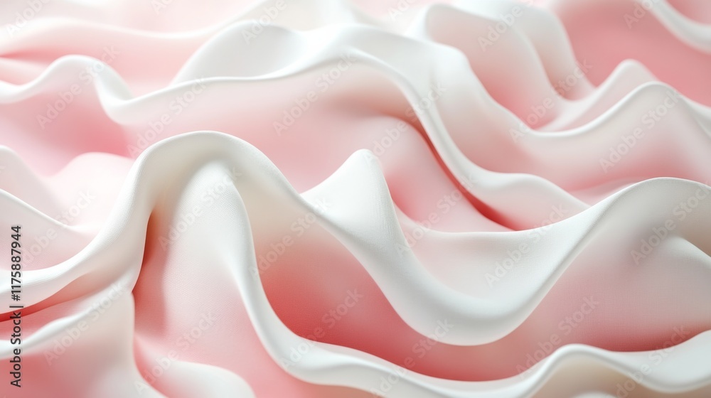 Fototapeta premium Soft Pink and White Fabric Waves