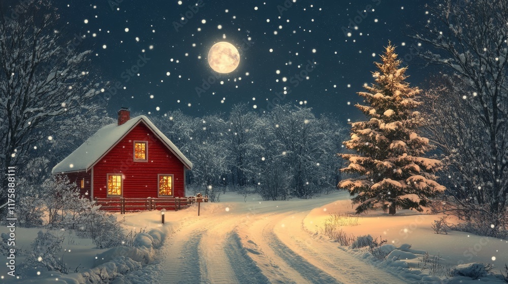 Fototapeta premium Cozy Winter Wonderland Scene