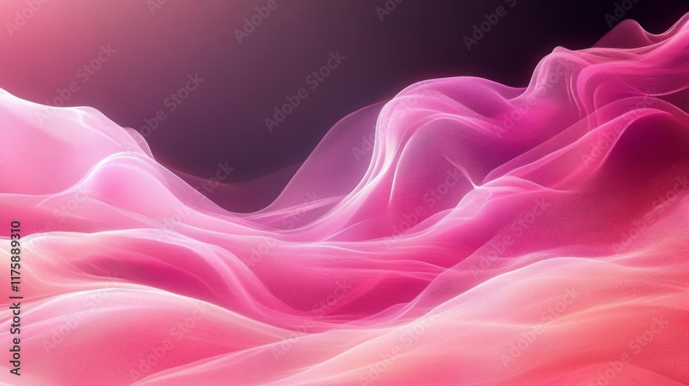 Obraz premium Abstract Flow of Pink and Purple Waves