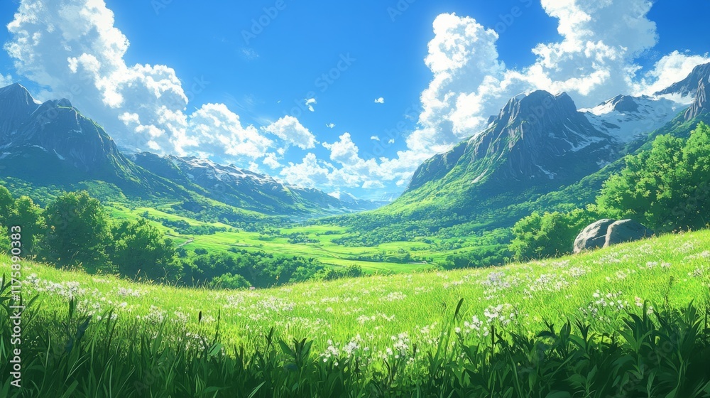 Fototapeta premium Breathtaking Mountain Valley Landscape