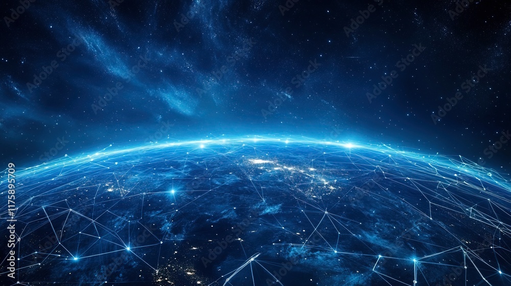Obraz premium visual world technology comunnication and information on the earth