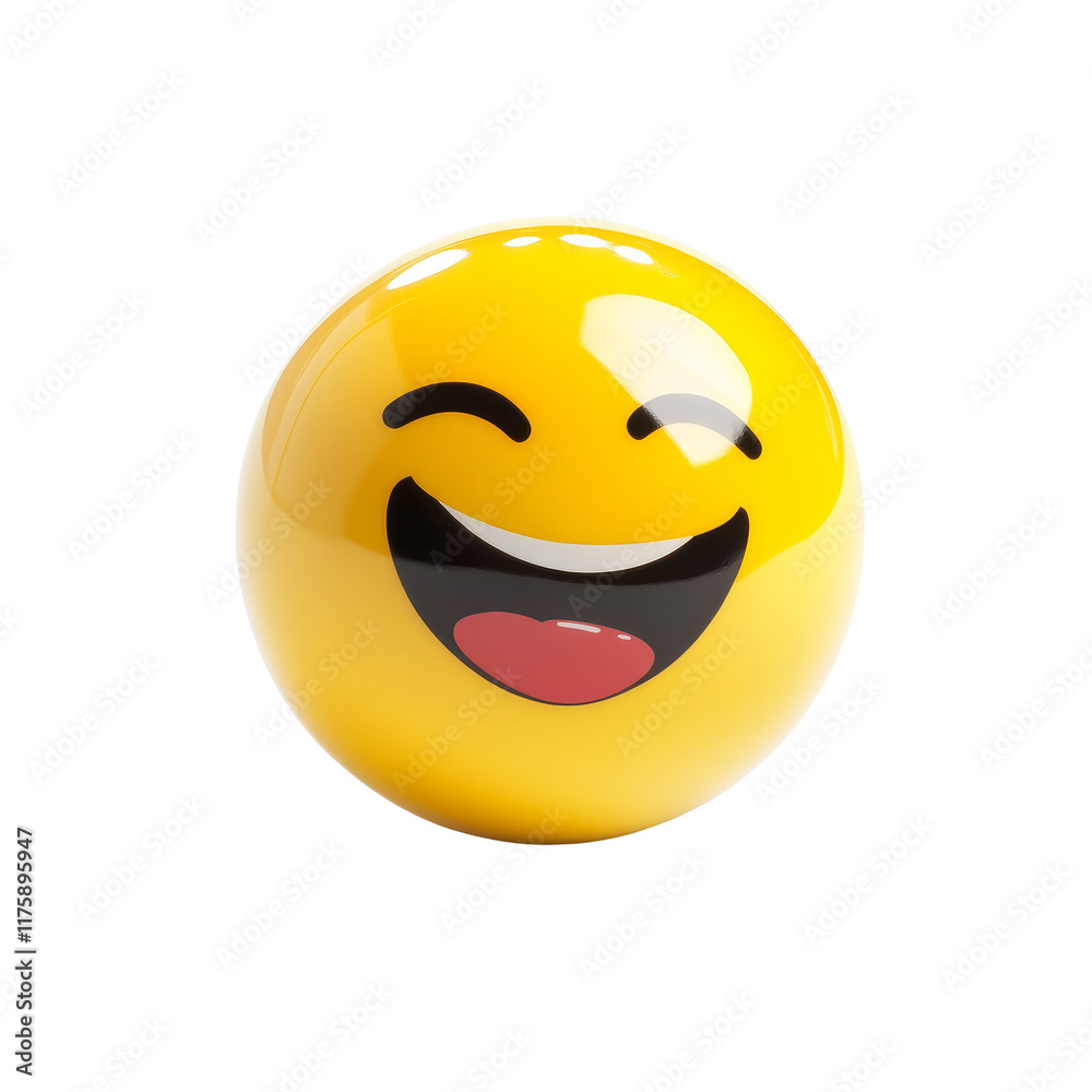 Bright yellow laughing emoji ball isolated on a transparent background, perfect for conveying joy and happiness, laughing yellow emoji ball sign isolated on transparent background Bright yellow laughing emoji ball isolated on a transparent background, perfect for conveying joy and happiness, laughing yellow emoji ball sign isolated on transparent background