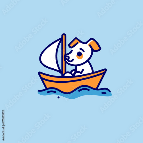 Cute dog sailing