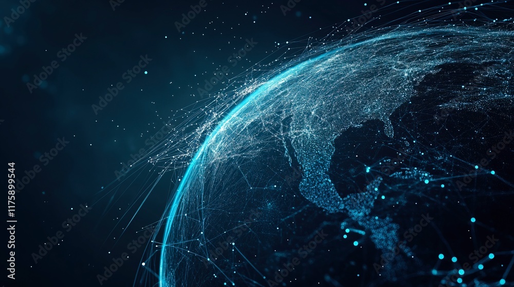 Obraz premium visual world technology comunnication and information on the earth