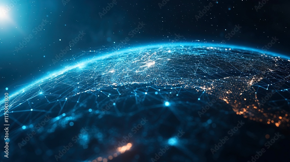 Obraz premium visual world technology comunnication and information on the earth