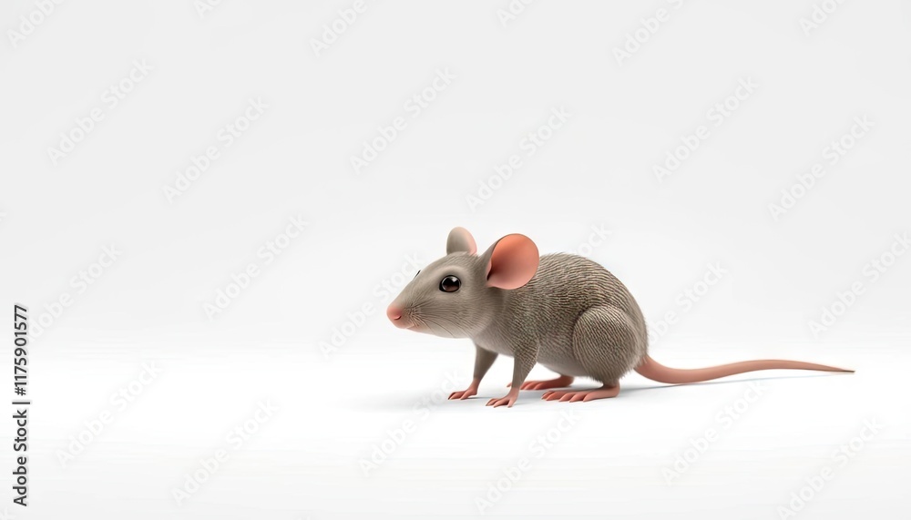 Cute cartoon mouse on white background, isolated Cute cartoon mouse on white background, isolated