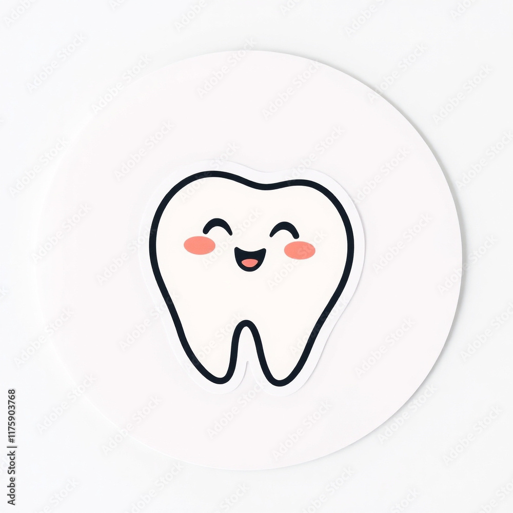 Happy tooth illustration on white background. Perfect for dental hygiene, children's healthcare, or oral care campaigns. Happy tooth illustration on white background. Perfect for dental hygiene, children's healthcare, or oral care campaigns.