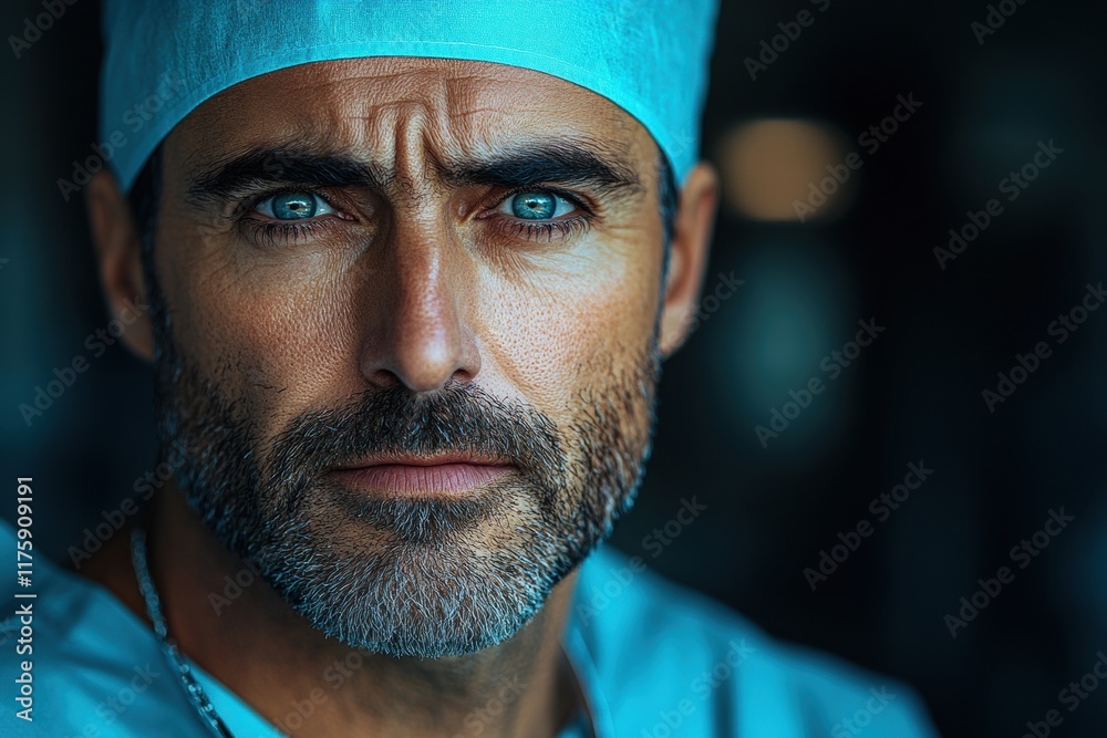 Surgeon displays shock and emotion while examining a striking necklace under bright lights Surgeon displays shock and emotion while examining a striking necklace under bright lights
