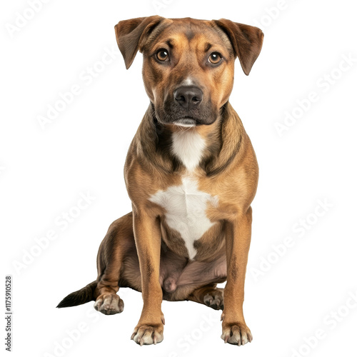 Beautiful brown dog sits patiently for portrait