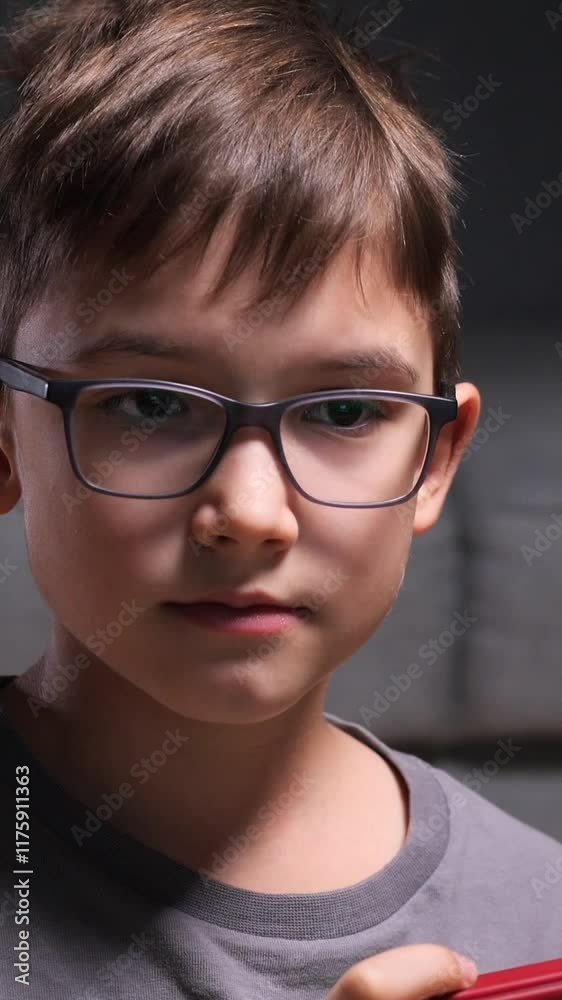 vertical video Child playing videogames at home sitting on the floor vertical video Child playing videogames at home sitting on the floor