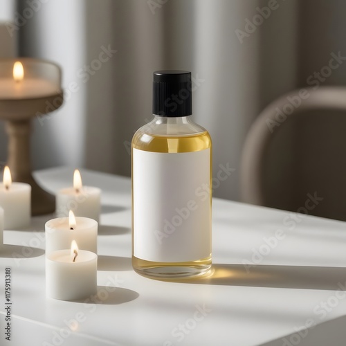 Ultimate Elegance Luxe Haircare Bottle and Candle Accents