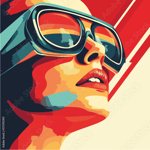 Vektorgrafik aus dem Package:  flat, retro, vintage, modern, art, zeitgeist, film, 
