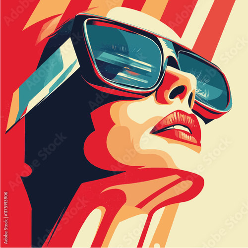 Vektorgrafik aus dem Package:  flat, retro, vintage, modern, art, zeitgeist, film, 