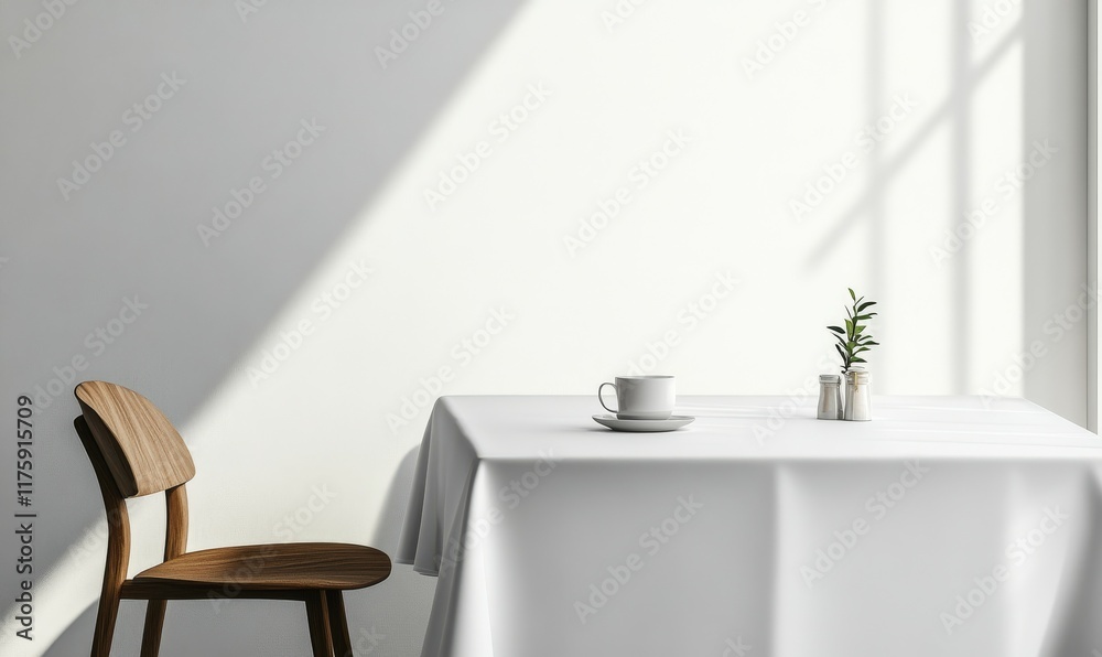 Fototapeta premium A bank white tablecloth mockup, clipping path