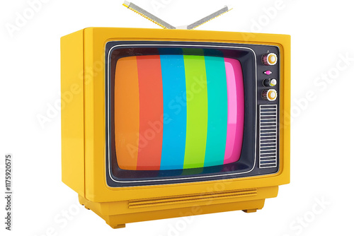 Nostalgic retro TV isolated on transparent background