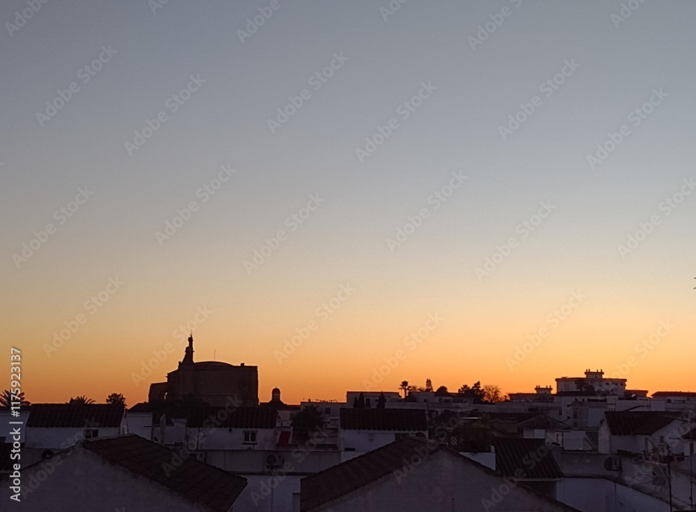 Obraz premium sunset over the city