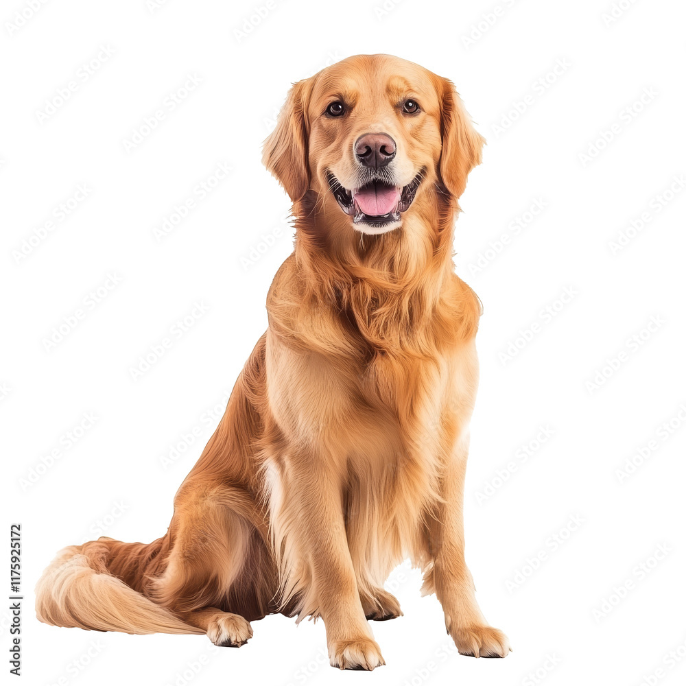Happy golden retriever in bright light Happy golden retriever in bright light