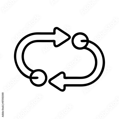 Zwei Pfeile Kreislauf Wiederholen Wiederholdend Aktualisieren symbol