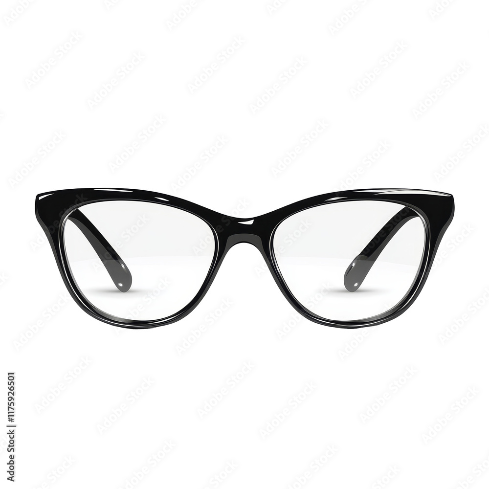 Fototapeta premium Stylish black eye glasses isolated on a transparent background perfect for everyday wear, black eye glasses isolated on transparent background file