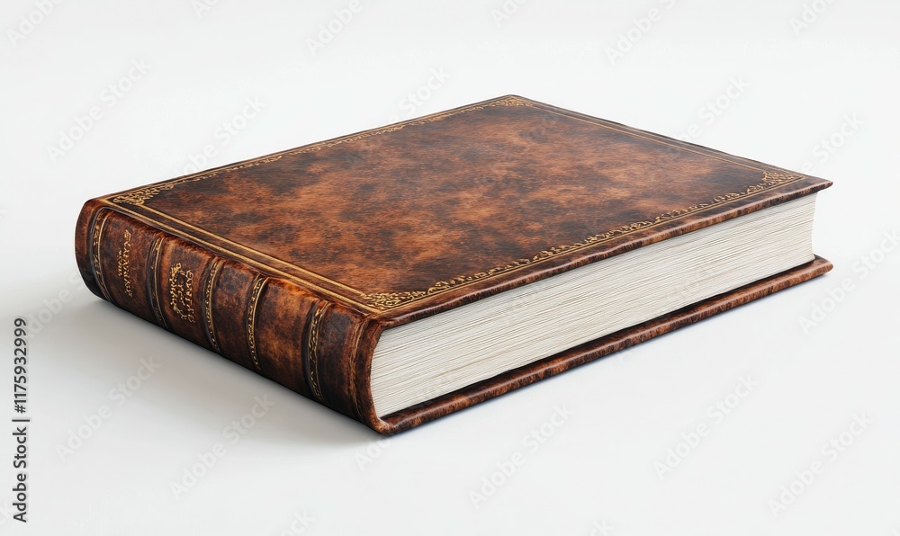 Rendering of A4 blank hardcover book on white background Rendering of A4 blank hardcover book on white background