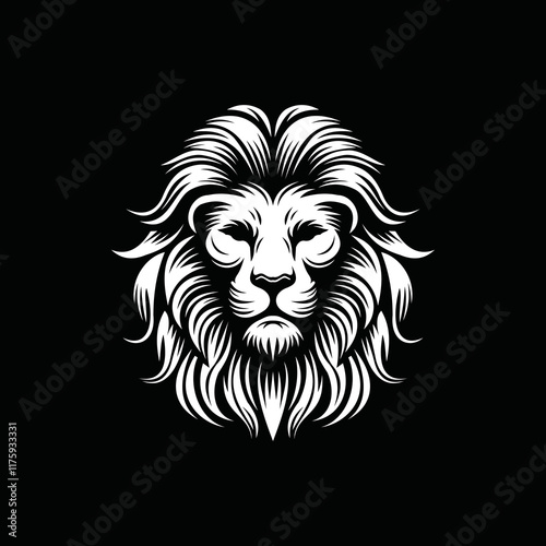 fearsome, authoritative, charismatic lion head logo